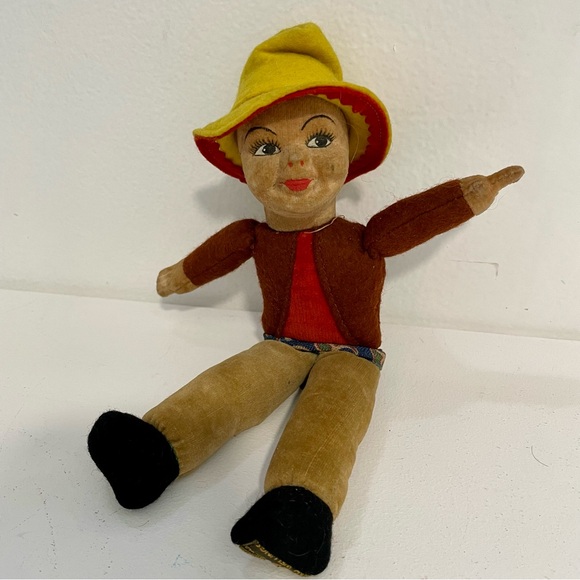 Vintage Norah Wellings Doll 1930s Boy with Mexican Sombrero Fabric Doll - Picture 10 of 12